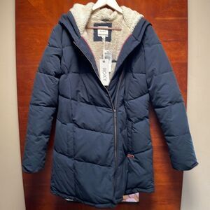 NWT Roxy Long Puffer Coat M